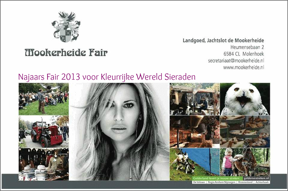 Mookerheide Fair 2013 - Kleurrijke Wereld Sieraden - Flyer